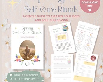 Spring Self-Care Rituals Guide: Moon Ritual, Journal Prompts (Digital Download PDF)