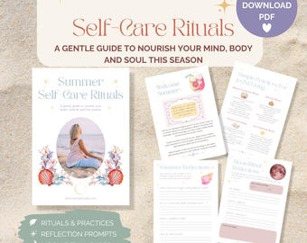 Summer Self-Care Rituals Guide: Moon Ritual, Journal Prompts (Digital Download PDF)