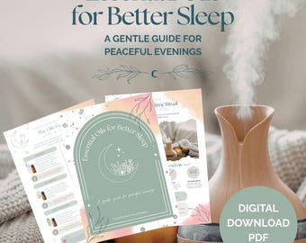 Essential Oils Sleep Guide | Bedtime Ritual Aromatherapy Wellness (PDF Download)