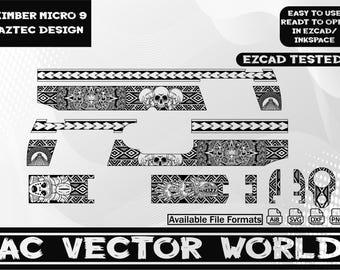 Kimber micro 9 Aztec Design,EZCED file,svg file for laser Engraiving.