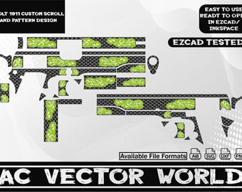 Colt 1911Goverment Pattern And Scroll Design,EZCAD file for laser engraiving.
