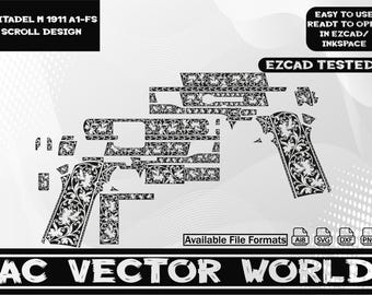 CitadeI M 1911 A1 -FS,Svg file for laser engraiving.