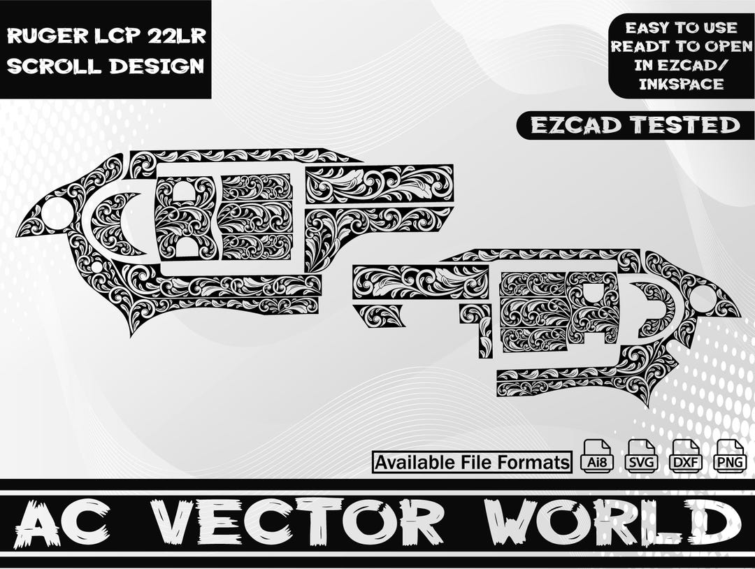 Ruger Svg, LCR 22lr Svg,scroll Work,lasercut,for Laser Engraiving. - Etsy