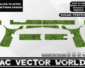 Glock 42 Pattern Desing,aztec pattern,svg file,Laser engraiving  EZCAD.