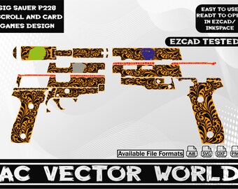 SIG Sauer P228,svg file,EZCAD fil;e for laser engraiving.