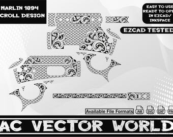 Marlin 1894 Scroll Engraving Design, Laser Cut Files (SVG, PNG, DXF)