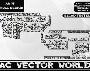 AR 15 Skull Design , Svg Ready File, Ezcad file, For Laser Engraiving.