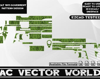 Colt 1911 Government Pattern Desing,EZCAD file for laser engraiving.