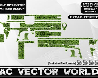 Cold 1911 Custom Pattern desing,svg file for laser engraiving.