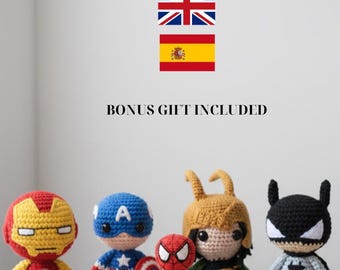 5 Avengers Amigurumi Crochet Pattern Bundle: 5-in-1 Hero PDF Tutorial