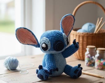 Schema all'uncinetto per Amigurumi Stitch – Peluche (download PDF)
