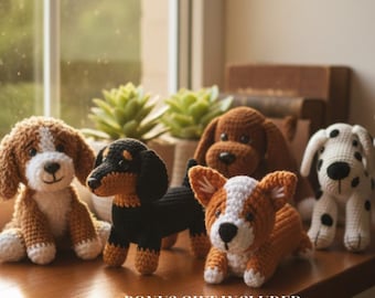 5 Amigurumi Dog Crochet Pattern: Plush Puppy Tutorial (PDF)