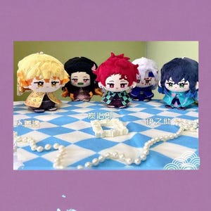Demon Slayer Plush Pendants – Rengoku, Muichirou, Tanjirou, Uzui Plush