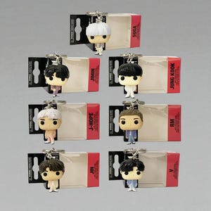 BTS Suga Jungkook V Jimin Jin RM Figure Keychain | K-Pop Idol Pendant Toy | Korean Star Gift Ornament