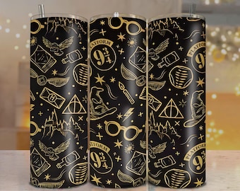 Wizarding World Tumbler Wrap PNG, Drinkware Sublimation Design (Digital Download)