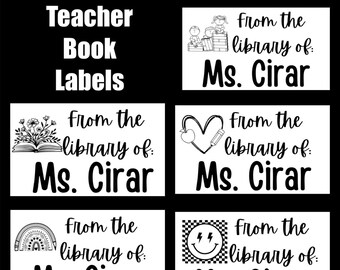 Personalized Teacher Book Labels: Custom Name Stickers