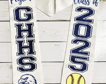 Personalized Senior Graduation Stole: Custom Name, Sport, Year