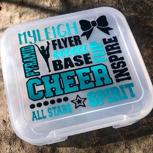 Cheer Bow Box - Great for keeping cheer bows perfect! Cheer comps, big sister/little sister gifts, Cheerleading, Cheer Bows