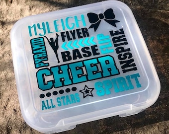 Cheer Bow Box - Great for keeping cheer bows perfect! Cheer comps, big sister/little sister gifts, Cheerleading, Cheer Bows