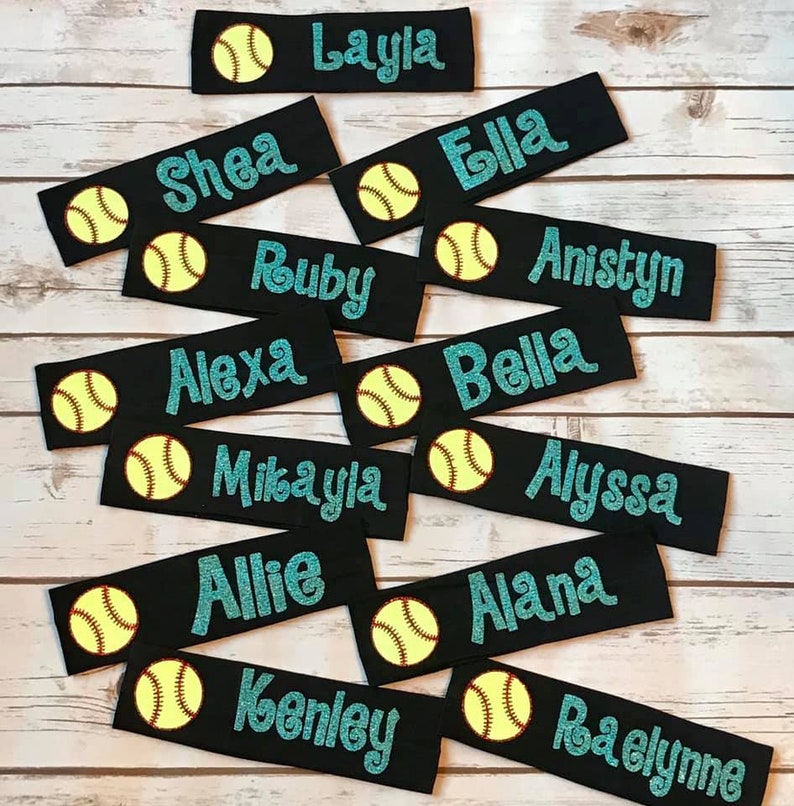 Custom Softball Headbands in glitter Team sets Etsy