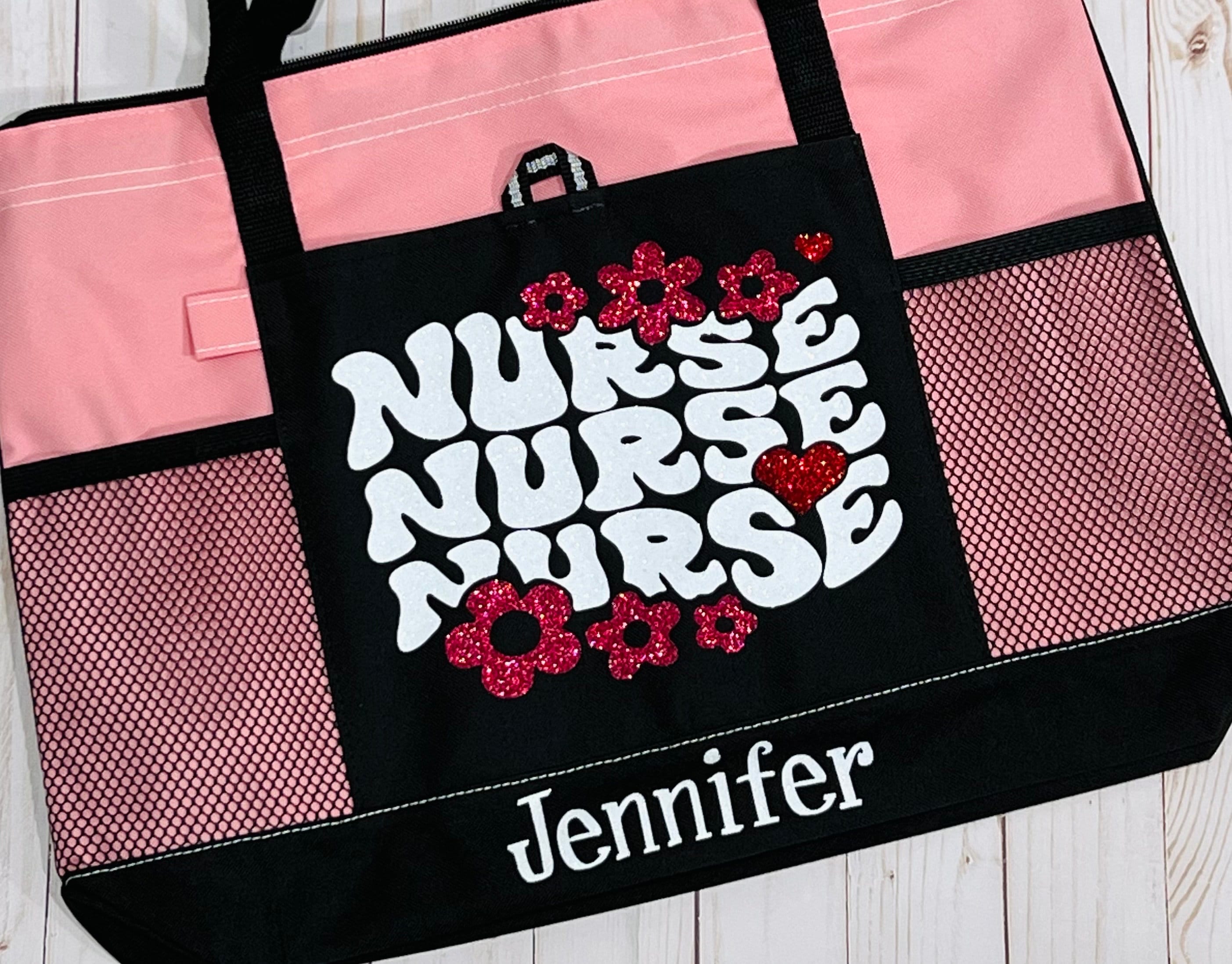 Large Nursing Zippered Tote Bags with Pockets for Nurses - Perfect for  Work, Gifts for CNA, RN, Nursing Students