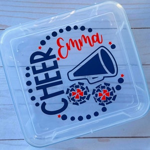 Caja para moños de animadoras: ¡Ideal para mantener los moños perfectos! Concursos de animadoras, regalos para hermanas mayores y hermanas menores. imagen 2