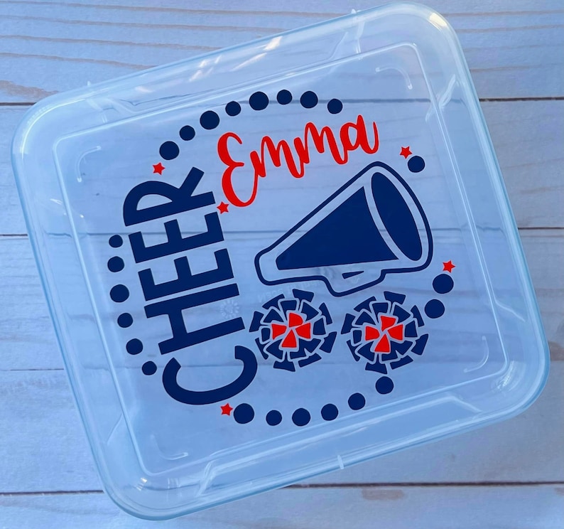 Caja para moños de animadoras: ¡Ideal para mantener los moños perfectos! Concursos de animadoras, regalos para hermanas mayores y hermanas menores. imagen 2