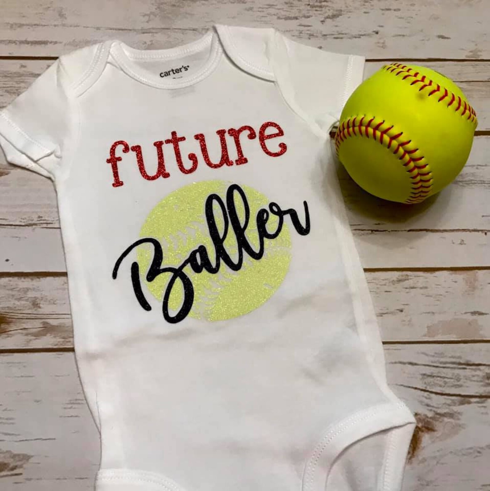 Future Baller Baby Baseball or Softball Onesie Baby Gift Baby Etsy