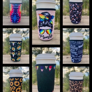 ✓3pcs Neoprene Insulated Reusable Iced Coffee Cup Sleeves ✓with Gift