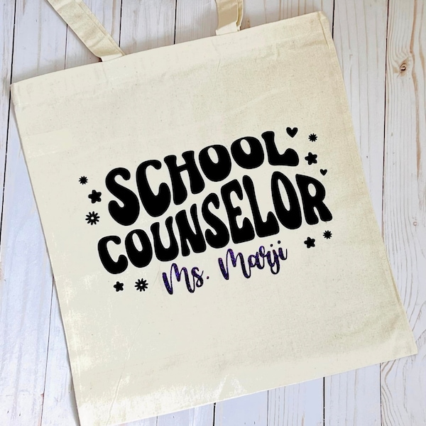 School Counselor Canvas Tote Bag - counselor week, counselor appreciation gift