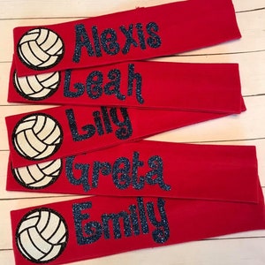 Custom Volleyball Headbands in gorgeous glitter! Volleyball tournament, volleyball player, volleyball mom headband.