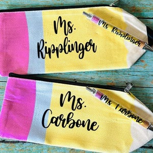 Personalized Pencil Pouch and Pen: Teacher Appreciation Gift