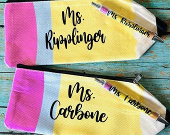 Personalized Pencil Pouch and Pen: Teacher Appreciation Gift