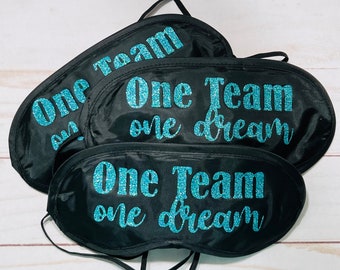 One Team One Dream Sleep Eye Mask, Gymnastics Sleep Eye Mask, Dance Sleep Eye Mask, Cheer, Cheerleading, Softball Eye Mask