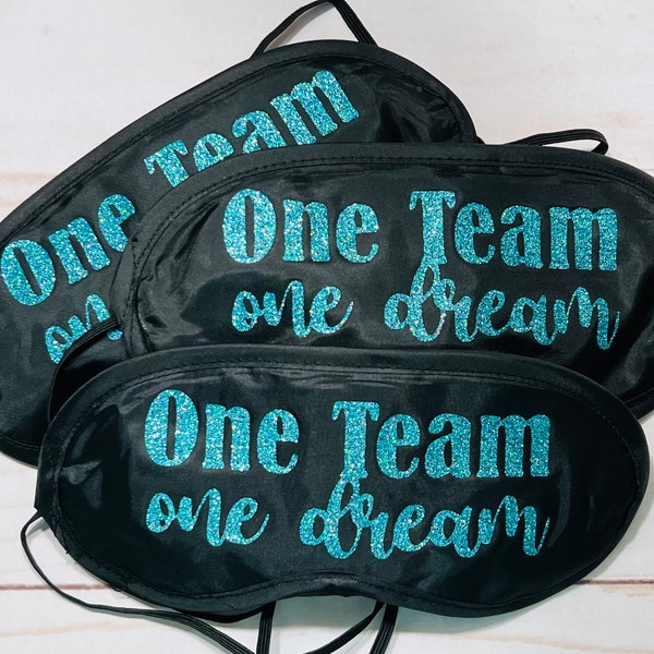 One Team One Dream Sleep Eye Mask, Gymnastics Sleep Eye Mask, Dance Sleep Eye Mask, Cheer, Cheerleading, Softball Eye Mask