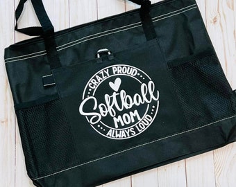 Loud and Proud Softball mom life Tote Bag for Baseball moms, softball moms