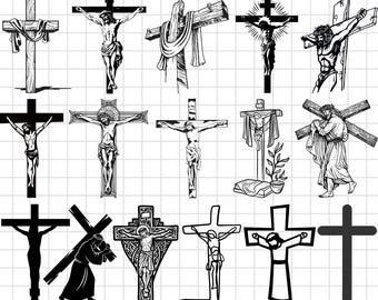 Cross SVG Bundle: Grunge, Jesus, & Faith Styles (Digital Download)