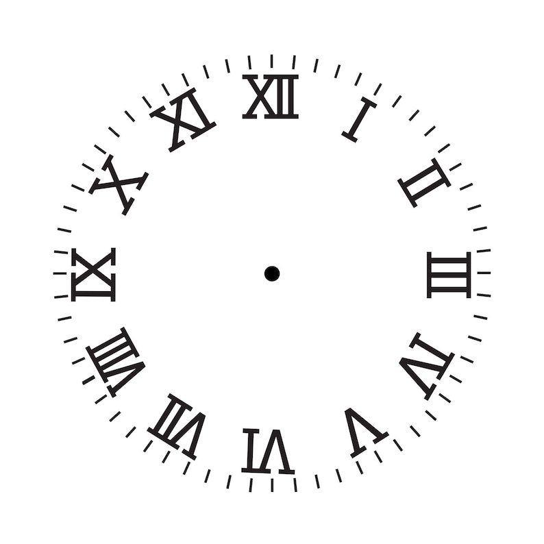 Clock Face SVG Bundle: Roman Numerals, Numbers, Templates (instant ...