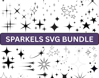 Sparkle SVG Bundle: Star Clipart, Twinkle Silhouette (Digital Download)