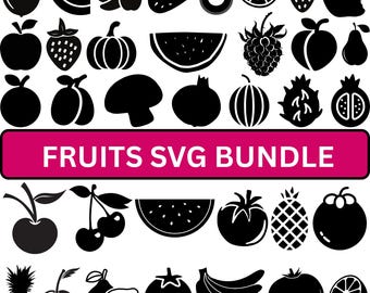 Fruit SVG Bundle: Clipart Vector Cut Files (Digital Download)