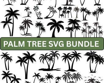 Palm Tree SVG Bundle: Tropical Beach Clipart (Digital Download)