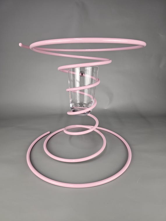 IKEA Vinterfint Spiral Vase by Gustaf Westman – Pink Metal, Clear