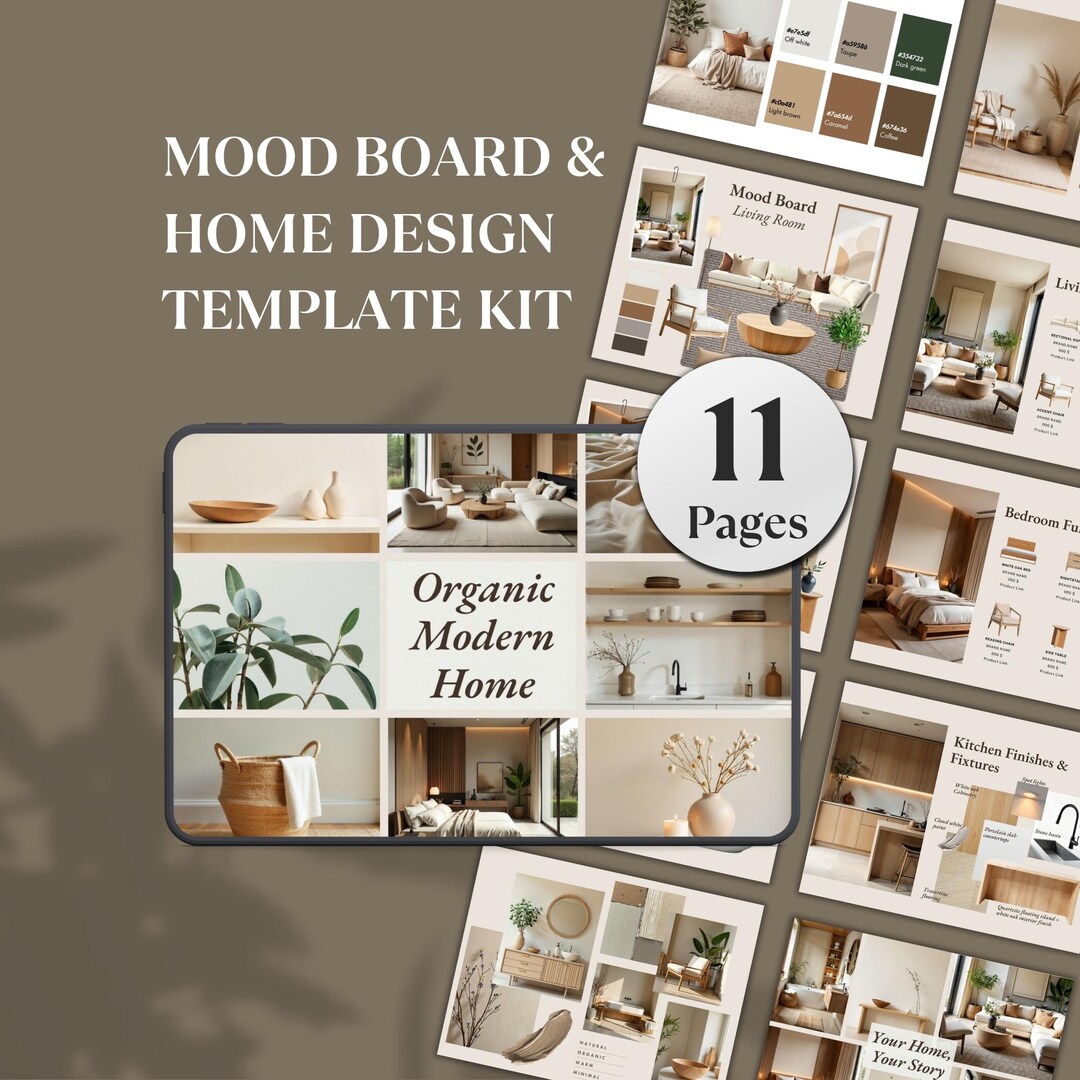 The Ultimate Mood Board & Home Design Kit (editable Canva Template) - Etsy