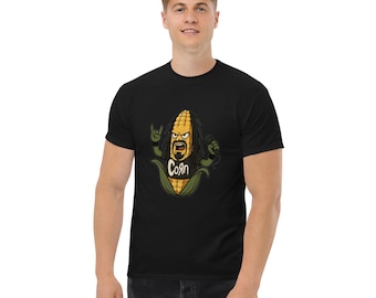 Corn Nu Metal Parody T-Shirt: Funny 90s Rock Tee for Metal Fans