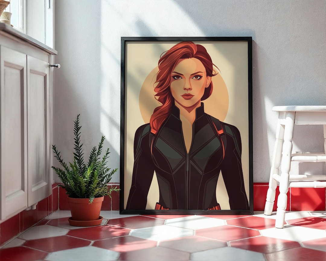 Black Widow Vector Poster | Marvel Superhero Wall Art | Comic Book Hero ...