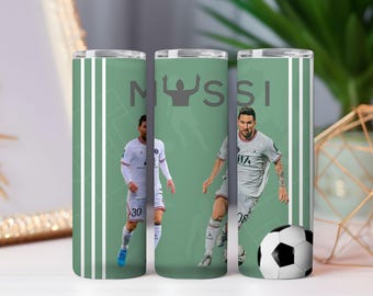 Diseño de vaso con leyenda del fútbol / Sublimación deportiva azul y dorada (Descarga digital)