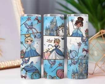 Diseño de sublimación de copo de nieve / Envoltorio para vaso Princesa Azul Hielo (Descarga digital)