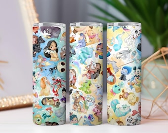 Diseño de personajes de dibujos animados para vaso de 20 oz / Arte de garabatos PNG (Descarga digital)