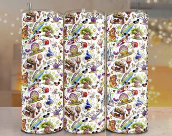 Envoltura para vaso de parques PNG / Diseño de sublimación de vacaciones mágicas de 20 oz