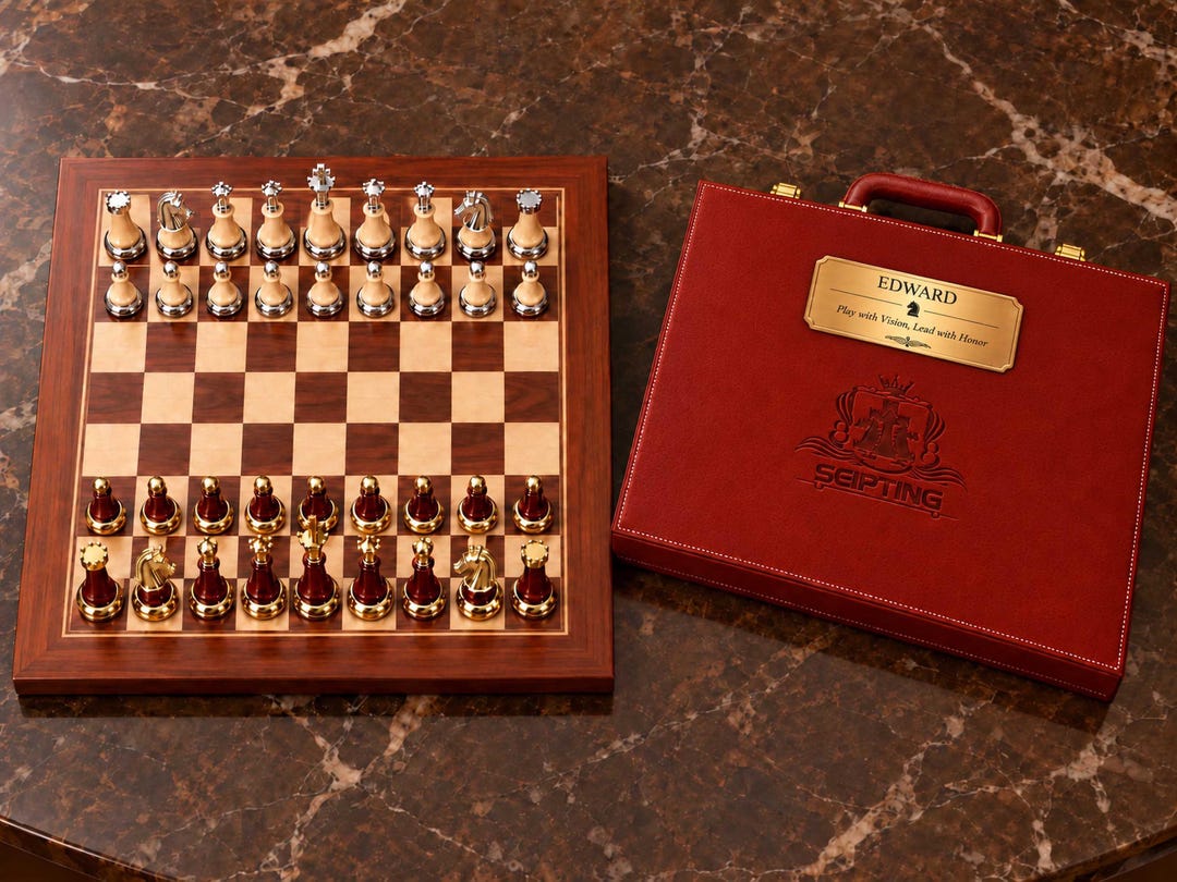 Chess.com Customize Personalized Chess Set With Custom Nameplate | Luxury Wooden Chess ...
